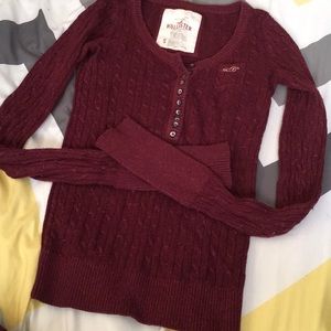 Burgundy sweater hollister